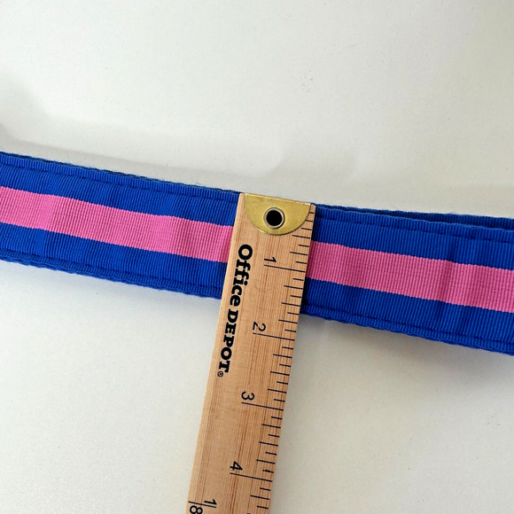 Abercrombie & Fitch Pink & Blue Stripe Canvas Belt Strap 28 - Picture 6 of 9